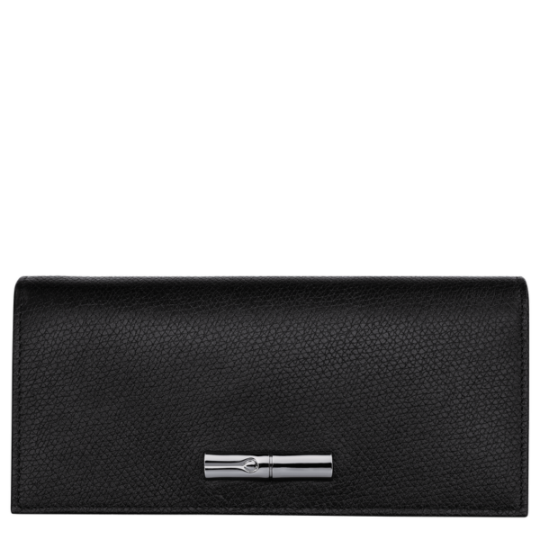 Portefeuille Long À Rabat Roseau Longchamp - noir