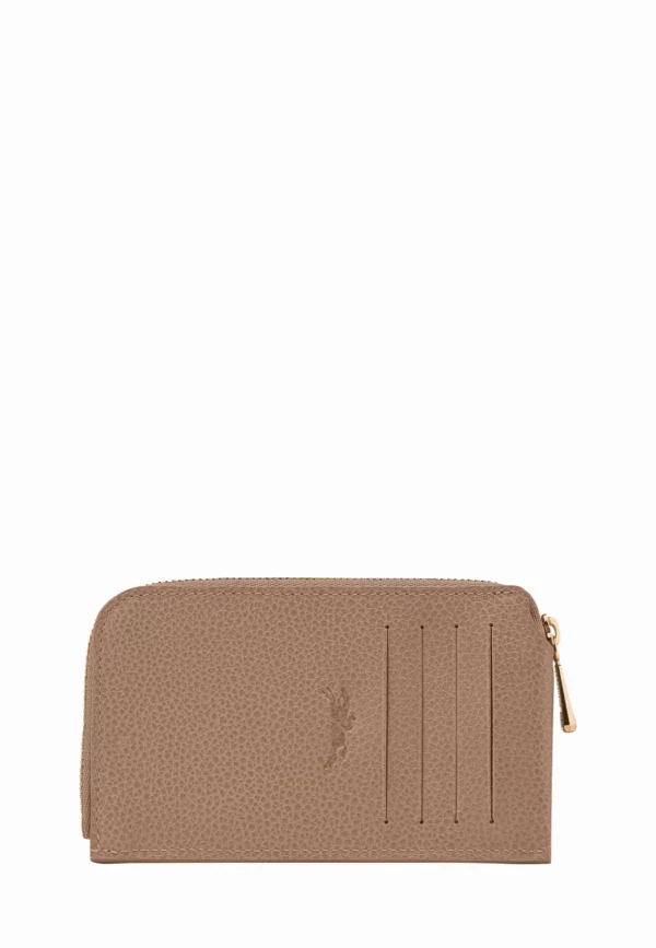 Porte-cartes Le Foulonné Longchamp biscuit