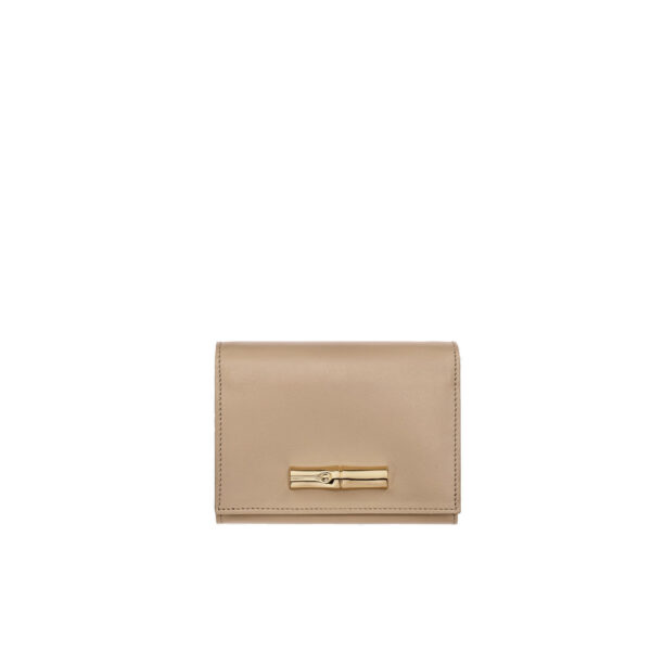 Portefeuille compact Roseau Sleek Longchamp - racine