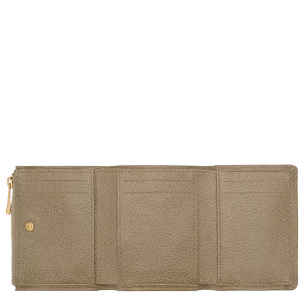 Portefeuille compact Le Foulonné Longchamp lichen