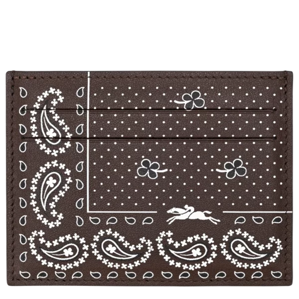 Porte-carte Pocket cuir Longchamp moka