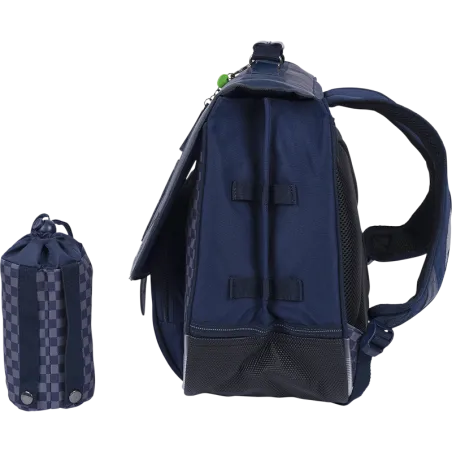 Cartable Romain gris 38cm poche gourde Tann's