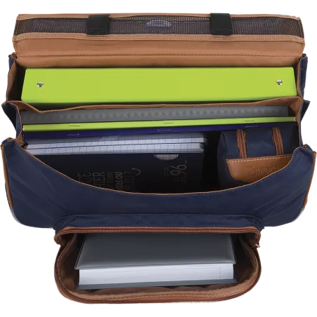 Cartable enfant Stan vert 38cm poche gourde Tann's