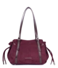 Sac cabas épaule Lancaster velvet Emma bordeaux