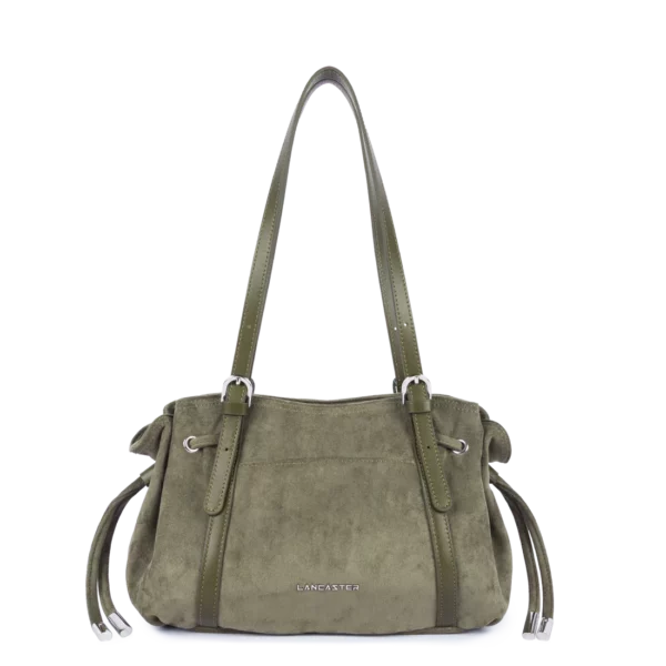 Sac cabas épaule Lancaster velvet Emma kaki
