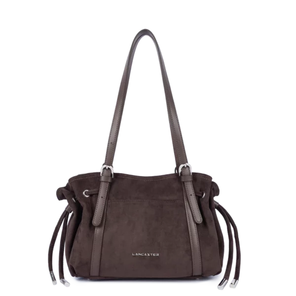 Sac cabas épaule Lancaster velvet Emma moka