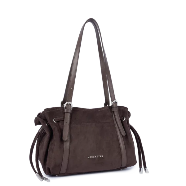 Sac cabas épaule Lancaster velvet Emma moka