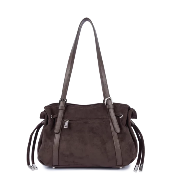 Sac cabas épaule Lancaster velvet Emma moka