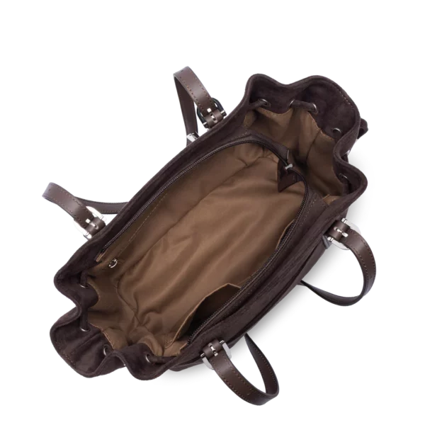 Sac cabas épaule Lancaster velvet Emma moka