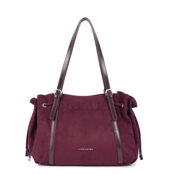 Grand sac cabas épaule Lancaster velvet Emma bordeaux