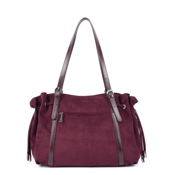 Grand sac cabas épaule Lancaster velvet Emma bordeaux