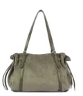 Grand sac cabas épaule Lancaster velvet Emma kaki