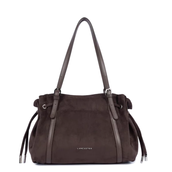 Grand sac cabas épaule Lancaster velvet Emma marron