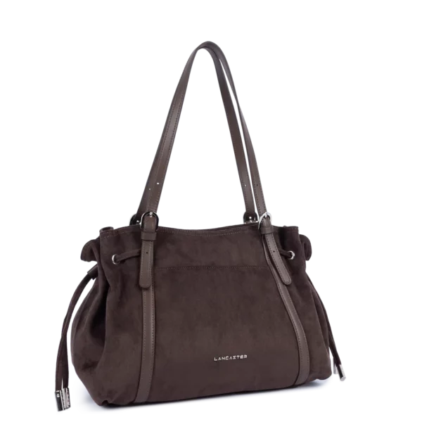 Grand sac cabas épaule Lancaster velvet Emma marron