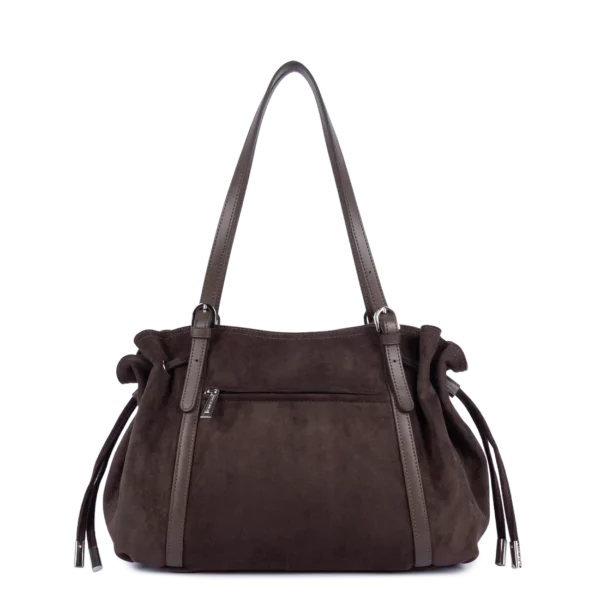 Grand sac cabas épaule Lancaster velvet Emma marron