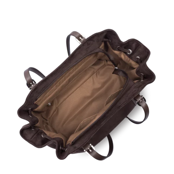 Grand sac cabas épaule Lancaster velvet Emma marron