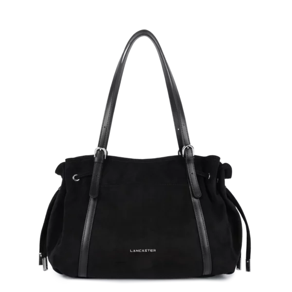 Grand sac cabas épaule Lancaster velvet Emma noir