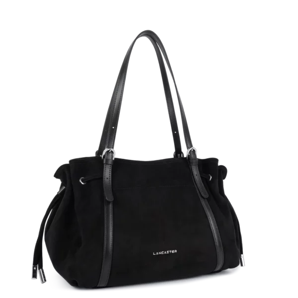 Grand sac cabas épaule Lancaster velvet Emma noir