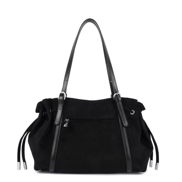Grand sac cabas épaule Lancaster velvet Emma noir