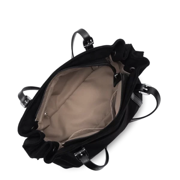 Grand sac cabas épaule Lancaster velvet Emma noir