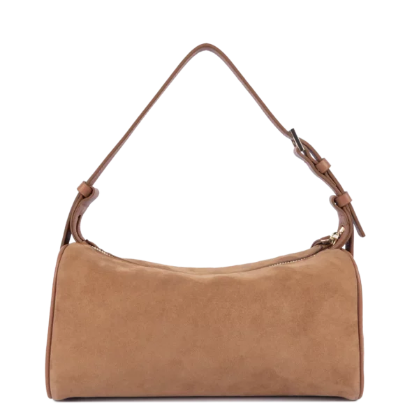 Sac bandoulière rectangle suède Lancaster camel