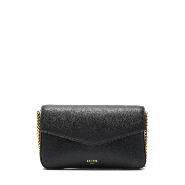 Pochette avec chaine et porte-cartes Envelopppe de Lancel noir