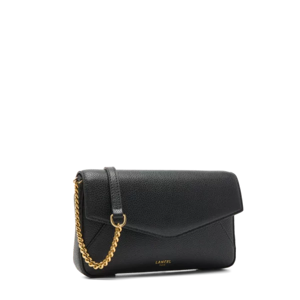 Pochette avec chaine et porte-cartes Envelopppe de Lancel noir