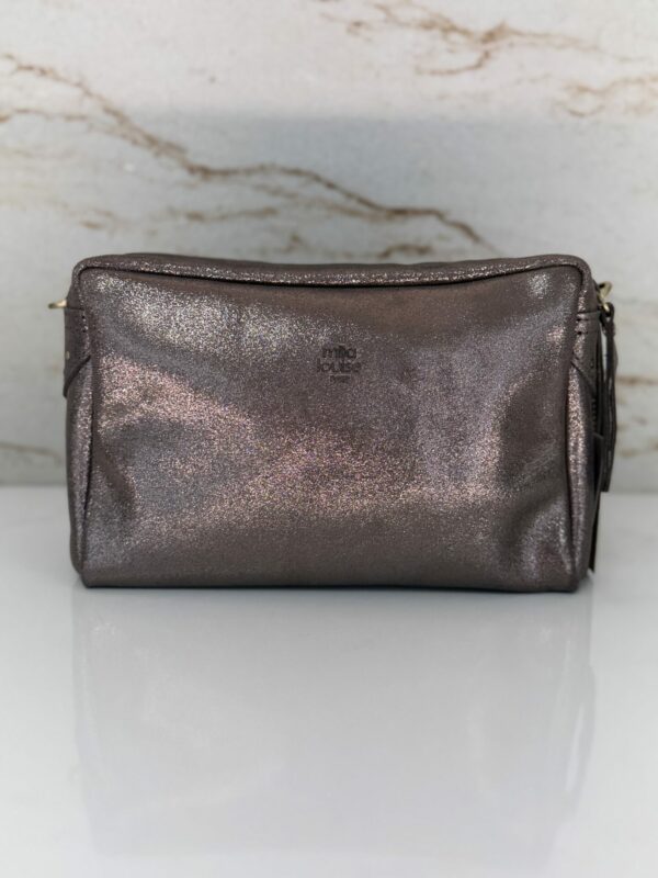 Sac besace Mama X effet pailleté Mila Louise gris
