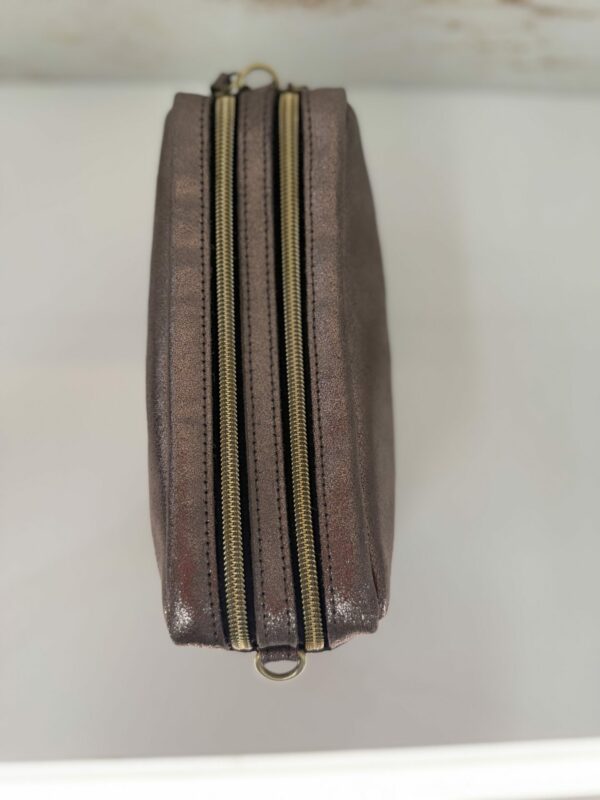 Sac besace Mama X effet pailleté Mila Louise gris