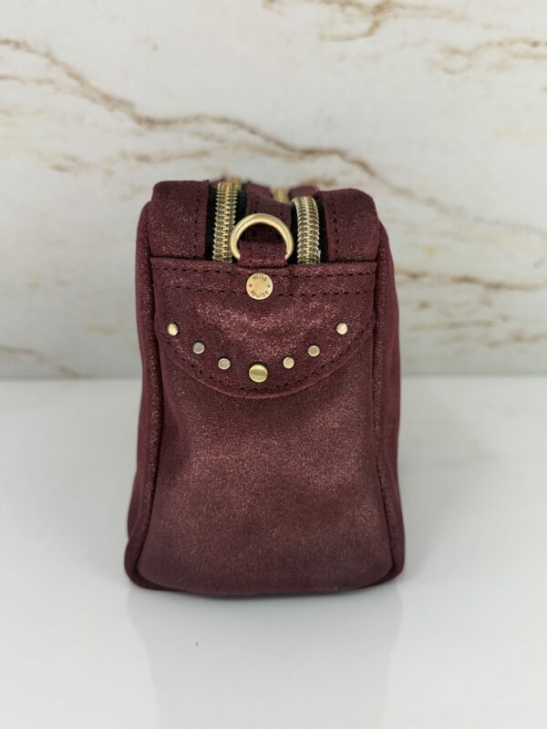 Sac besace Mama X effet pailleté Mila Louise rouge/bordeaux