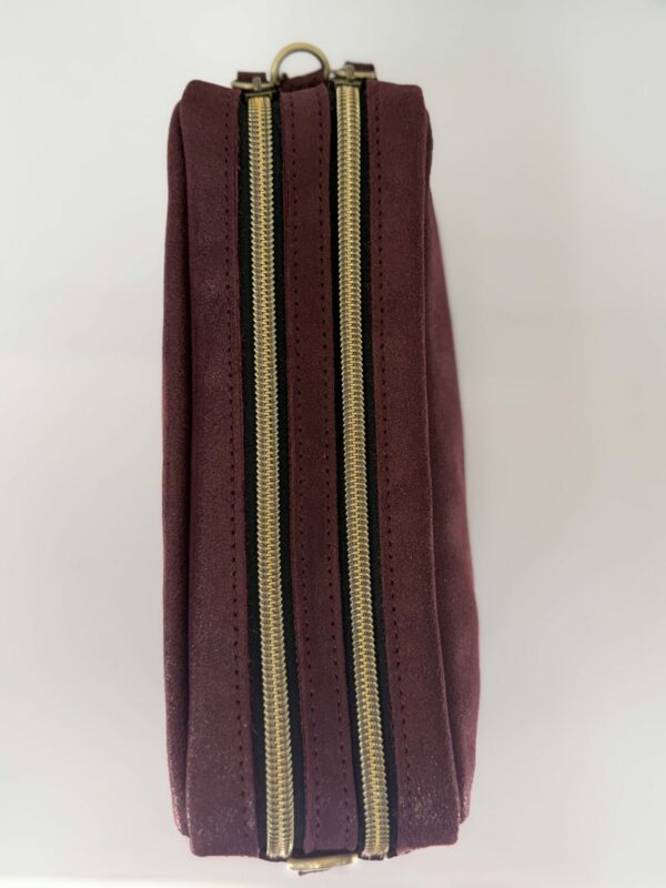 Sac besace Mama X effet pailleté Mila Louise rouge/bordeaux