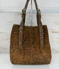Sac cabas Katell cuir velours Mila Louise léopard ocre