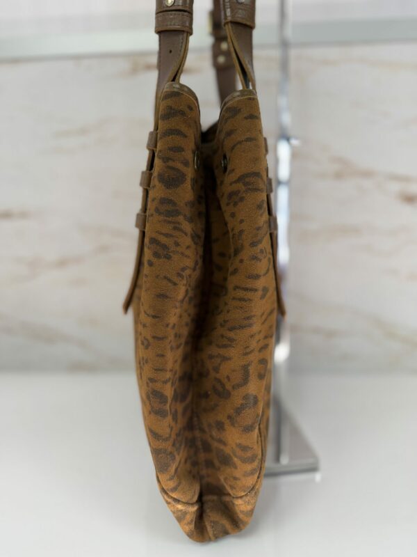 Sac cabas Katell cuir velours Mila Louise léopard ocre