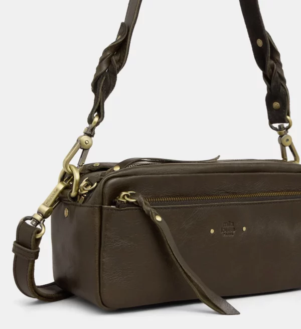 Sac à main Tata CC Mila Louise cuir kaki foncé