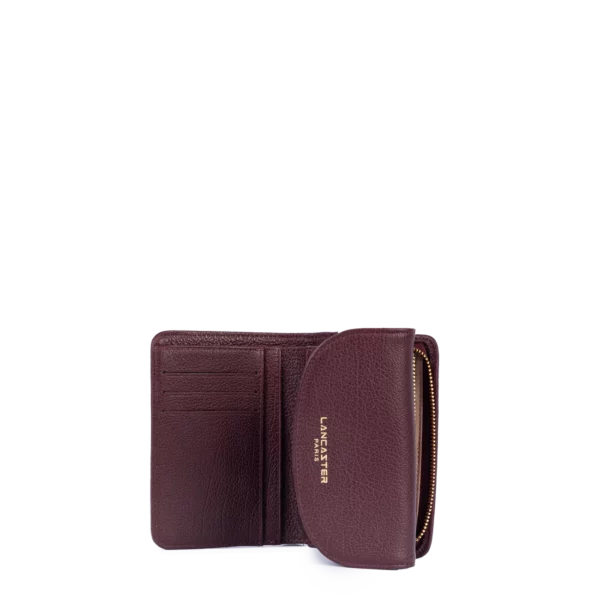 Portefeuille dos à dos femme cuir Dune Lancaster bordeaux foncé