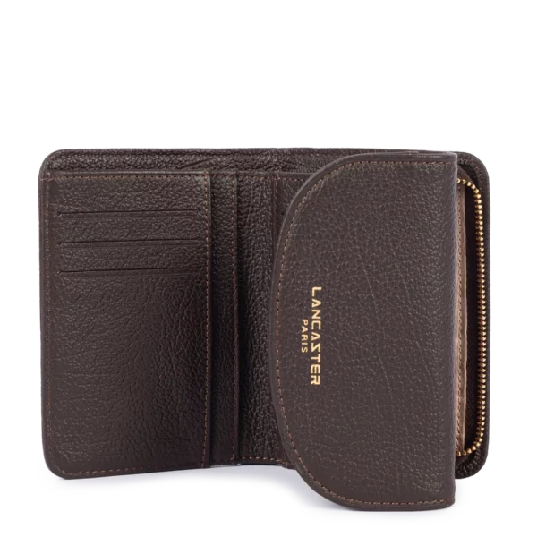 Portefeuille dos à dos femme cuir Dune Lancaster marron foncé