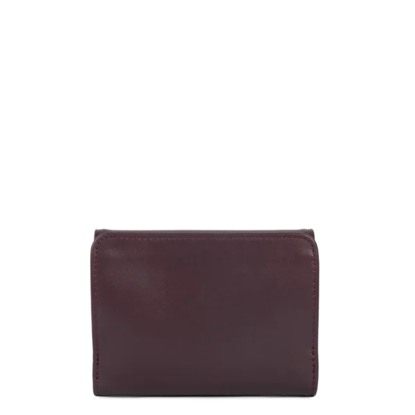 Portefeuille dos à dos femme cuir Paris PM Lancaster bordeaux foncé