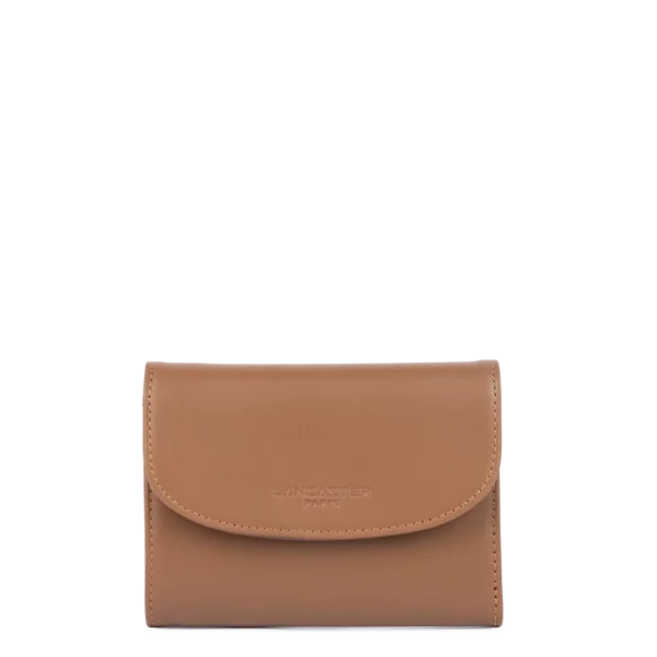 Portefeuille dos à dos femme cuir Paris PM Lancaster noisette