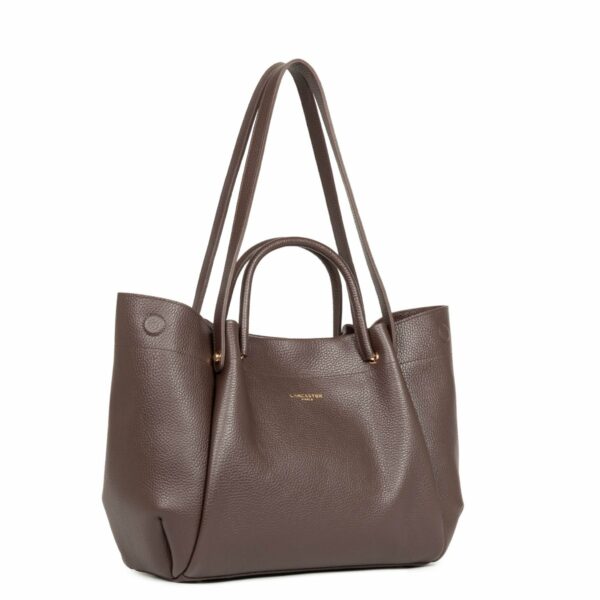 Grand sac cabas épaule Foulonne Double Louisa Lancaster marron