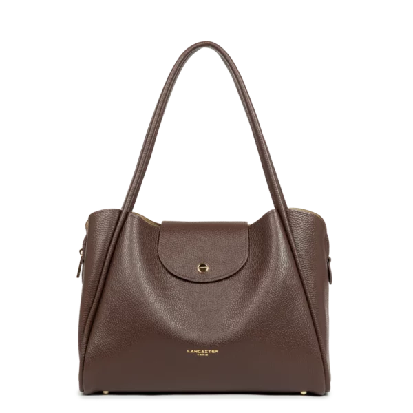Sac cabas épaule femme Ida Double cuir Lancaster marron