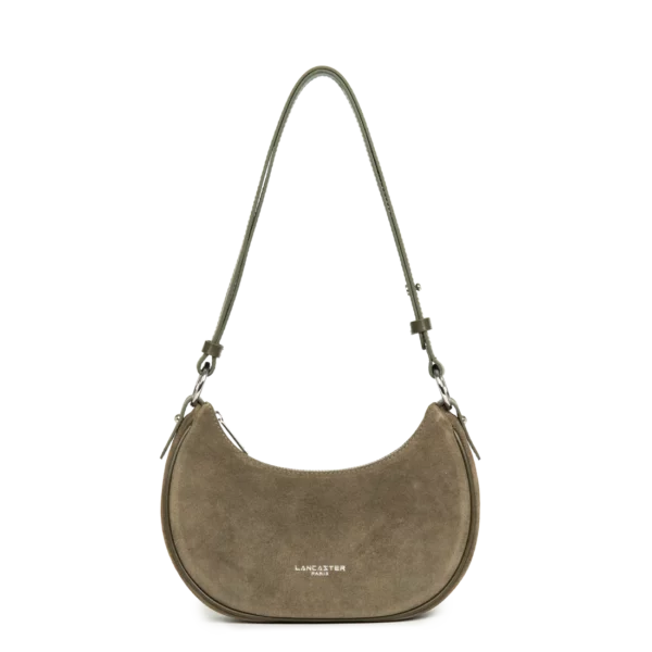 Petit sac besace suède Lancaster kaki foncé
