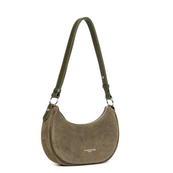 Petit sac besace suède Lancaster kaki foncé