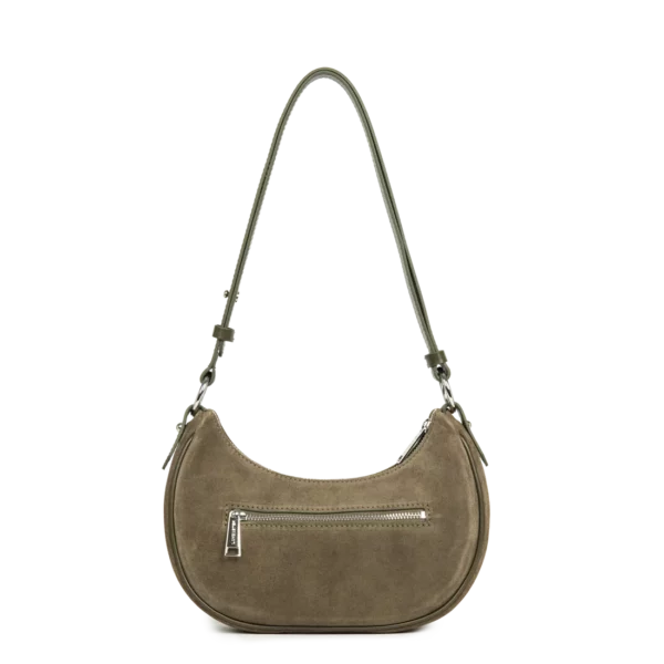 Petit sac besace suède Lancaster kaki foncé