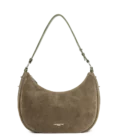 Grand sac besace suède Lancaster kaki foncé