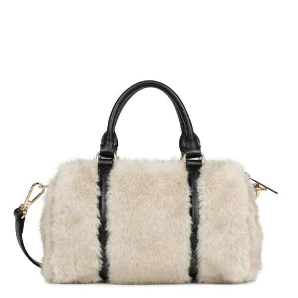 Petit Sac Polochon Lancaster moumoute Ana ecru/noir