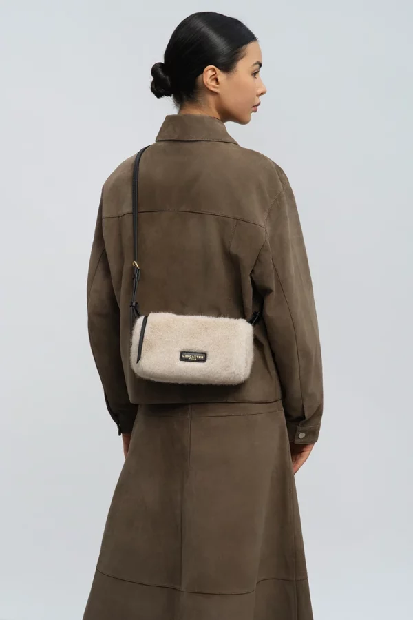Petit sac rectangle Moumoute Lancaster écru/noir