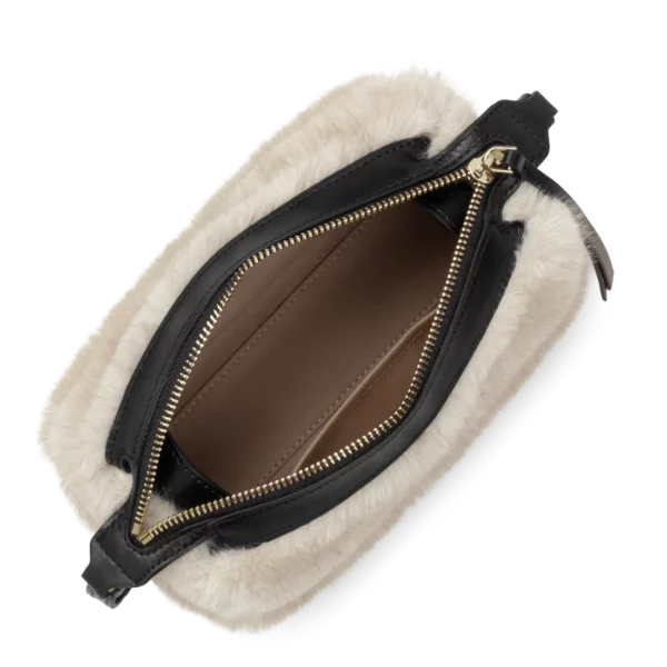 Petit sac rectangle Moumoute Lancaster écru/noir