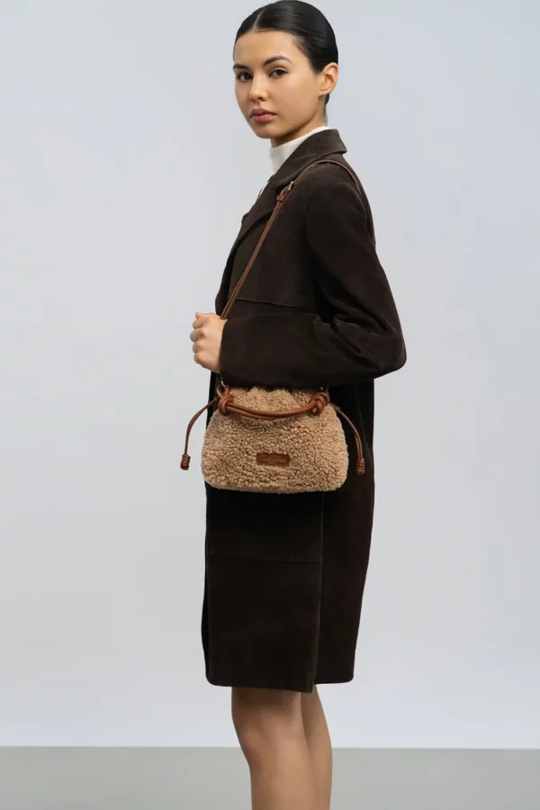 Petit sac besace Moumoute Lancaster cognac