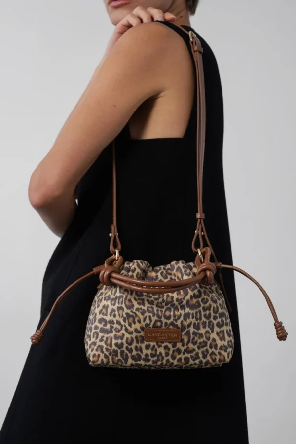 Sac besace Lancaster Jungle sable léopard