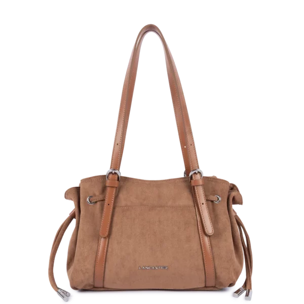 Sac cabas épaule Lancaster velvet Emma moka